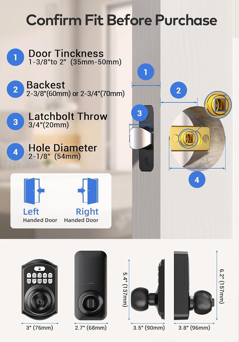 TEEHO Keyless Entry Keypad Door Lock - Image 2